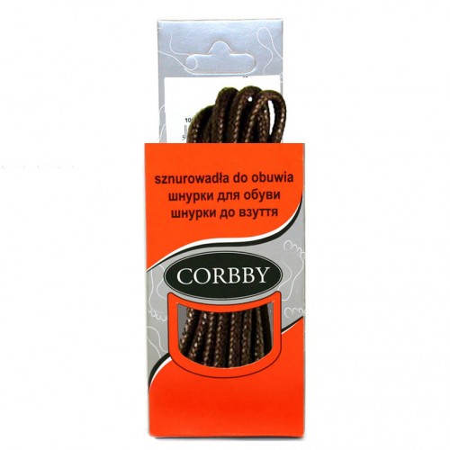 Шнурки для обуви 60см. круглые тонкие с пропиткой (012 - коричневые) CORBBY арт.corb5013c